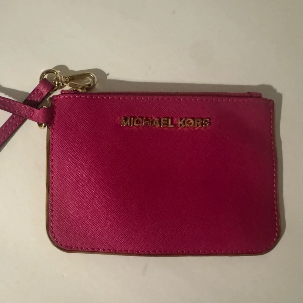 Michael Kors Fuchsia Wristlet with Gold Hardware